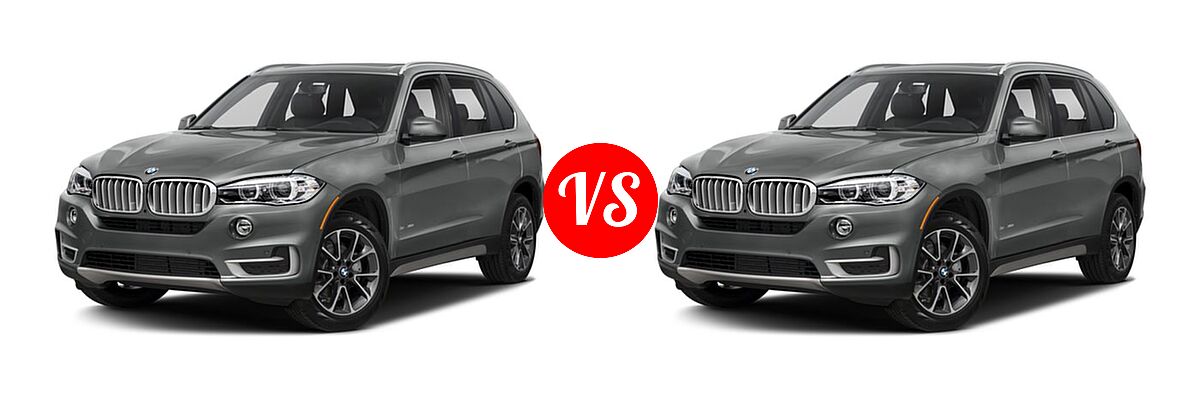 2018 BMW X5 SUV sDrive35i / xDrive35i / xDrive50i vs. 2018 BMW X5 SUV Hybrid xDrive40e iPerformance - Front Left Comparison