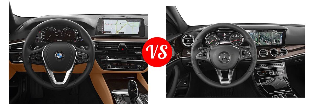2018 BMW 5 Series Sedan 540i / 540i xDrive vs. 2018 Mercedes-Benz E-Class Sedan E 300 - Dashboard Comparison