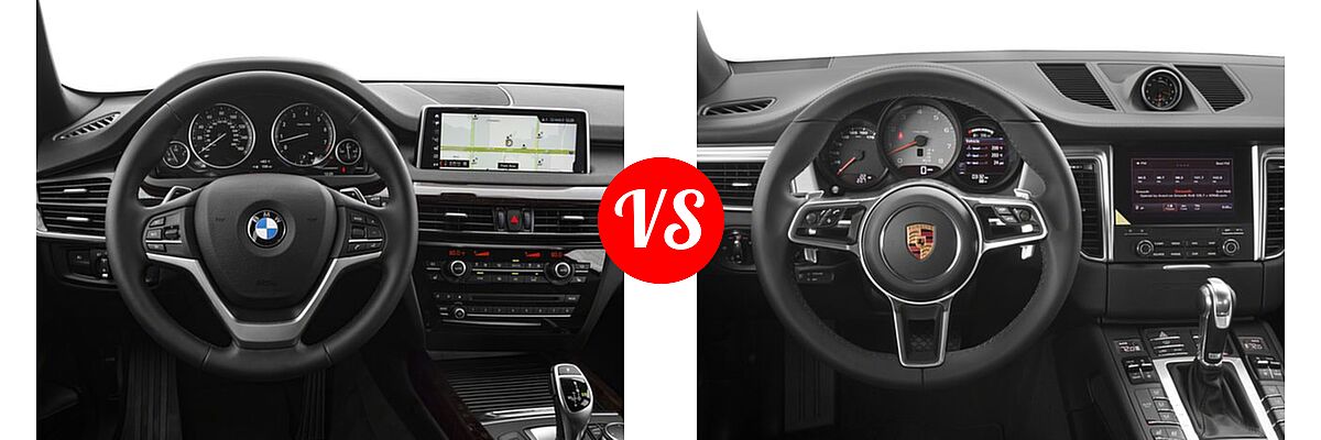 2018 BMW X5 SUV sDrive35i / xDrive35i / xDrive50i vs. 2018 Porsche Macan SUV GTS - Dashboard Comparison