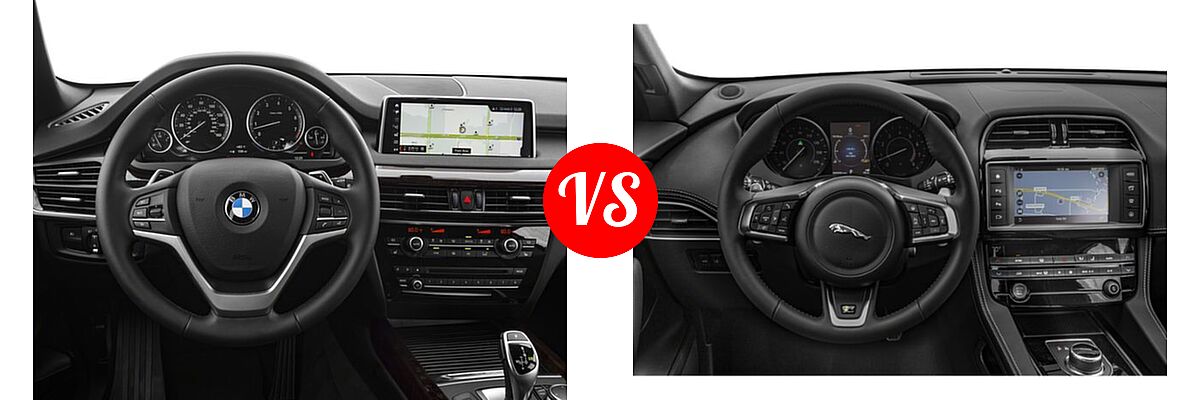 2018 BMW X5 SUV Hybrid xDrive40e iPerformance vs. 2018 Jaguar F-PACE SUV 25t R-Sport - Dashboard Comparison