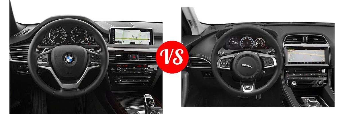 2018 BMW X5 SUV Hybrid xDrive40e iPerformance vs. 2018 Jaguar F-PACE SUV 30t R-Sport / 35t R-Sport - Dashboard Comparison