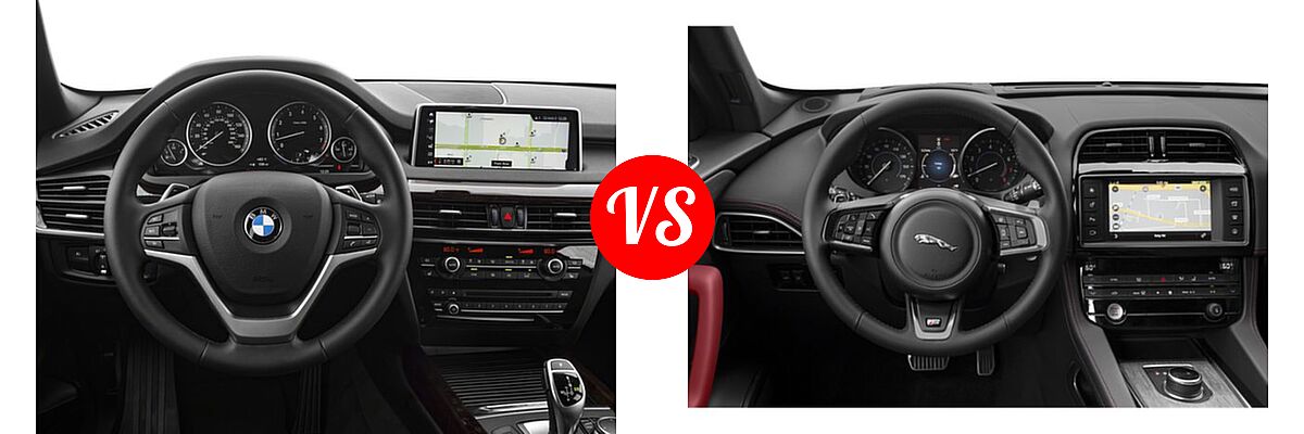 2018 BMW X5 SUV Hybrid xDrive40e iPerformance vs. 2018 Jaguar F-PACE SUV S - Dashboard Comparison