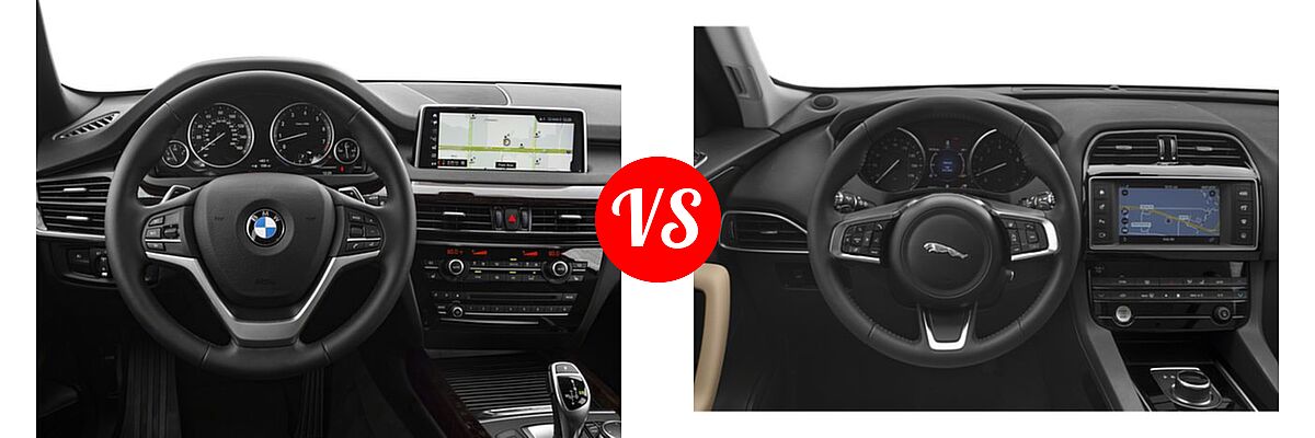 2018 BMW X5 SUV Hybrid xDrive40e iPerformance vs. 2018 Jaguar F-PACE SUV 25t / 25t Premium / 25t Prestige - Dashboard Comparison