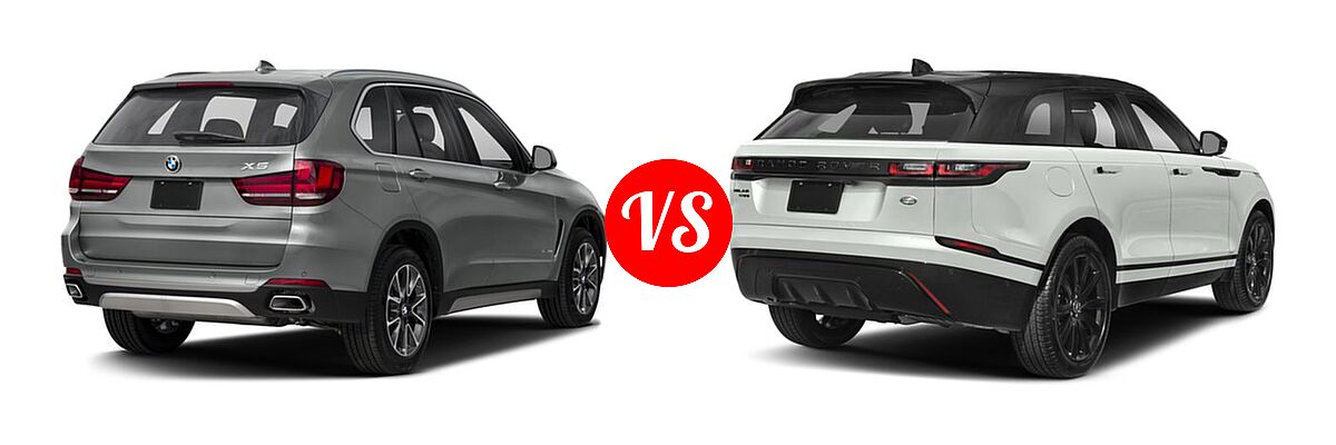 2018 BMW X5 SUV Diesel xDrive35d vs. 2018 Land Rover Range Rover Velar SUV Diesel R-Dynamic HSE / R-Dynamic SE / S - Rear Right Comparison
