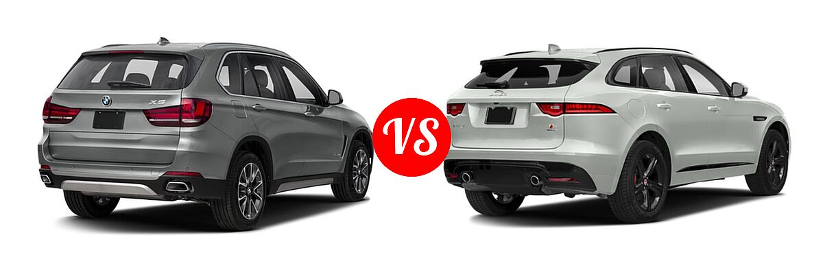 2018 BMW X5 SUV Hybrid xDrive40e iPerformance vs. 2018 Jaguar F-PACE SUV S - Rear Right Comparison