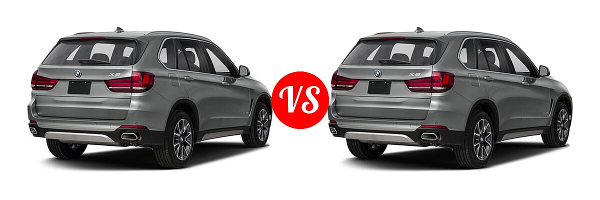 2018 BMW X5 SUV sDrive35i / xDrive35i / xDrive50i vs. 2018 BMW X5 SUV Hybrid xDrive40e iPerformance - Rear Right Comparison
