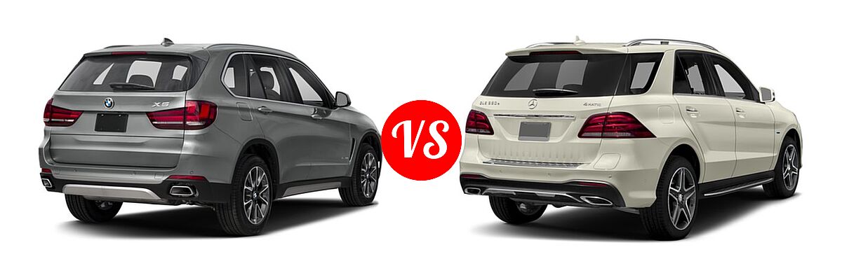 2018 BMW X5 SUV Hybrid xDrive40e iPerformance vs. 2018 Mercedes-Benz GLE-Class SUV Hybrid GLE 550e - Rear Right Comparison