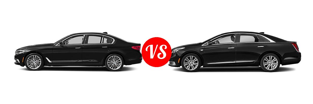 2018 BMW 5 Series Sedan 540i / 540i xDrive vs. 2019 Cadillac XTS Sedan 4dr Sdn FWD / Livery Package / Luxury / Platinum / Platinum V-Sport / Premium Luxury - Side Comparison