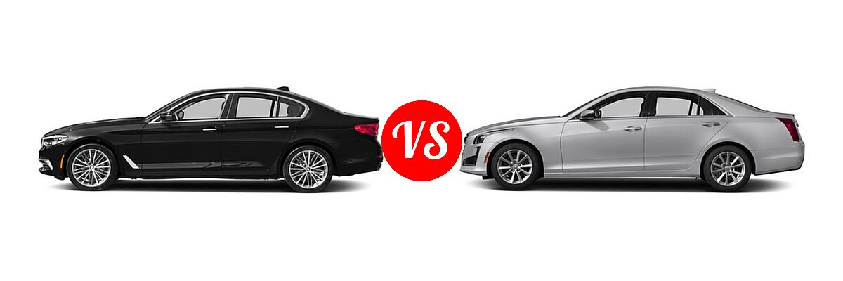 2018 BMW 5 Series Sedan 540i / 540i xDrive vs. 2018 Cadillac CTS Sedan AWD / Luxury RWD / Premium Luxury RWD / RWD - Side Comparison