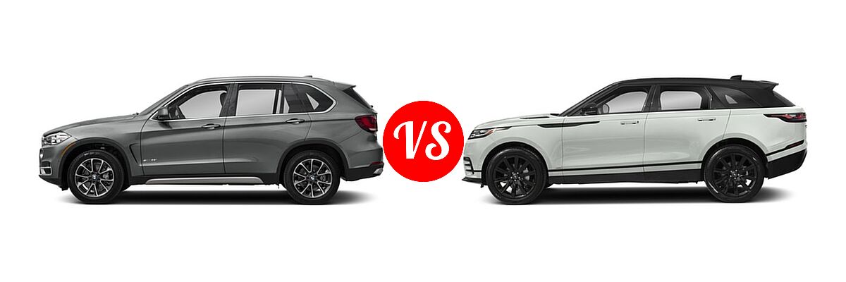 2018 BMW X5 SUV Diesel xDrive35d vs. 2018 Land Rover Range Rover Velar SUV Diesel R-Dynamic HSE / R-Dynamic SE / S - Side Comparison