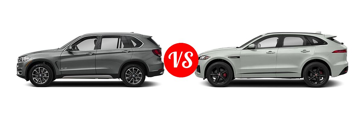 2018 BMW X5 SUV Diesel xDrive35d vs. 2018 Jaguar F-PACE SUV S - Side Comparison