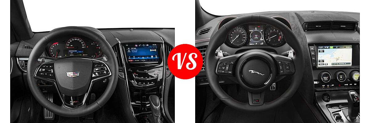 2017 Cadillac ATS-V Coupe 2dr Cpe vs. 2017 Jaguar F-TYPE SVR Coupe SVR - Dashboard Comparison