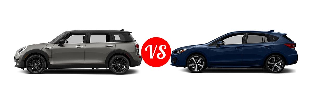 2018 MINI Clubman Hatchback Cooper vs. 2018 Subaru Impreza Hatchback Sport - Side Comparison