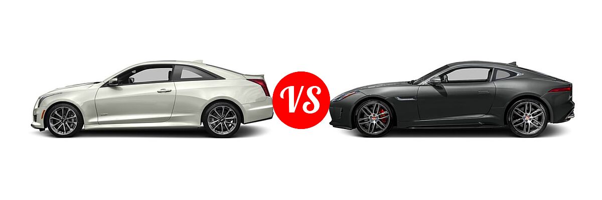 2017 Cadillac ATS-V Coupe 2dr Cpe vs. 2017 Jaguar F-TYPE R Coupe R - Side Comparison