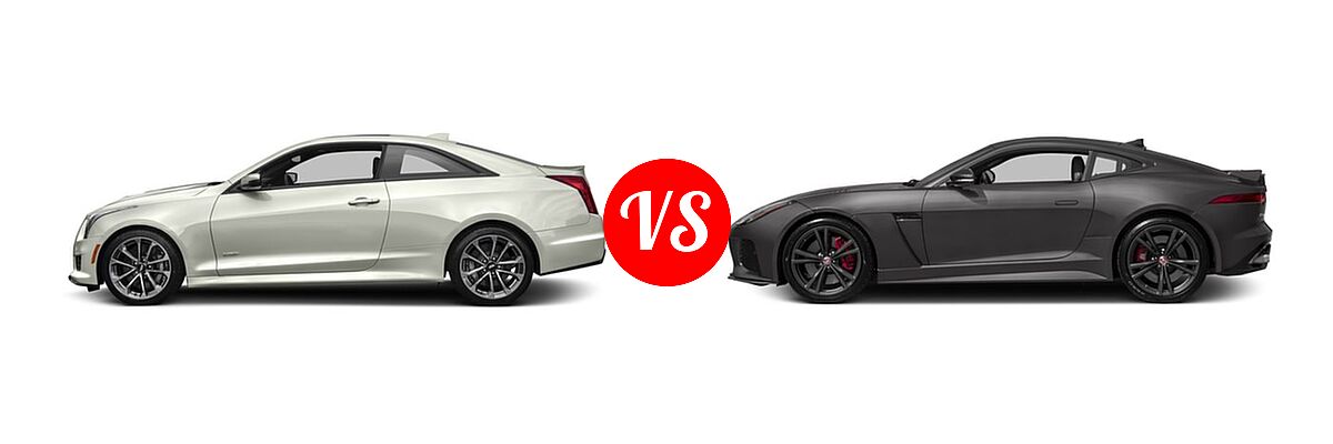 2017 Cadillac ATS-V Coupe 2dr Cpe vs. 2017 Jaguar F-TYPE SVR Coupe SVR - Side Comparison