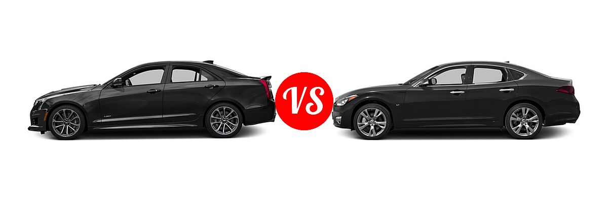 2017 Cadillac ATS-V Sedan 4dr Sdn vs. 2017 Infiniti Q70 Sedan 3.7 / 5.6 - Side Comparison