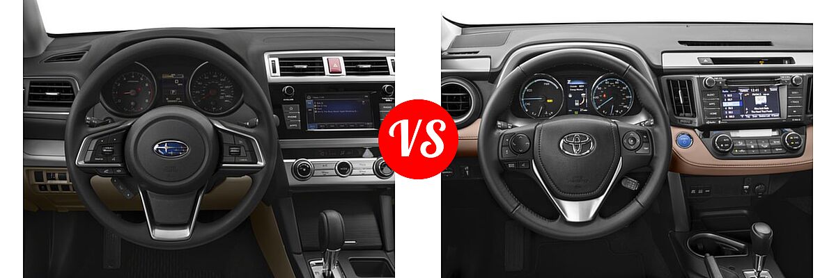 2018 Subaru Outback SUV 2.5i vs. 2018 Toyota RAV4 Hybrid SUV Hybrid LE / Hybrid XLE - Dashboard Comparison