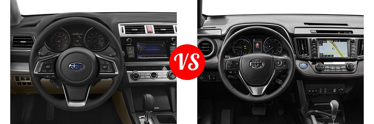2018 Subaru Outback SUV 2.5i vs. 2018 Toyota RAV4 Hybrid SUV Hybrid SE - Dashboard Comparison
