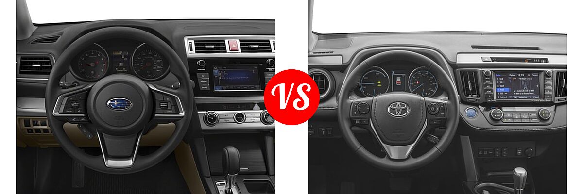 2018 Subaru Outback SUV 2.5i vs. 2018 Toyota RAV4 Hybrid SUV Hybrid Limited - Dashboard Comparison