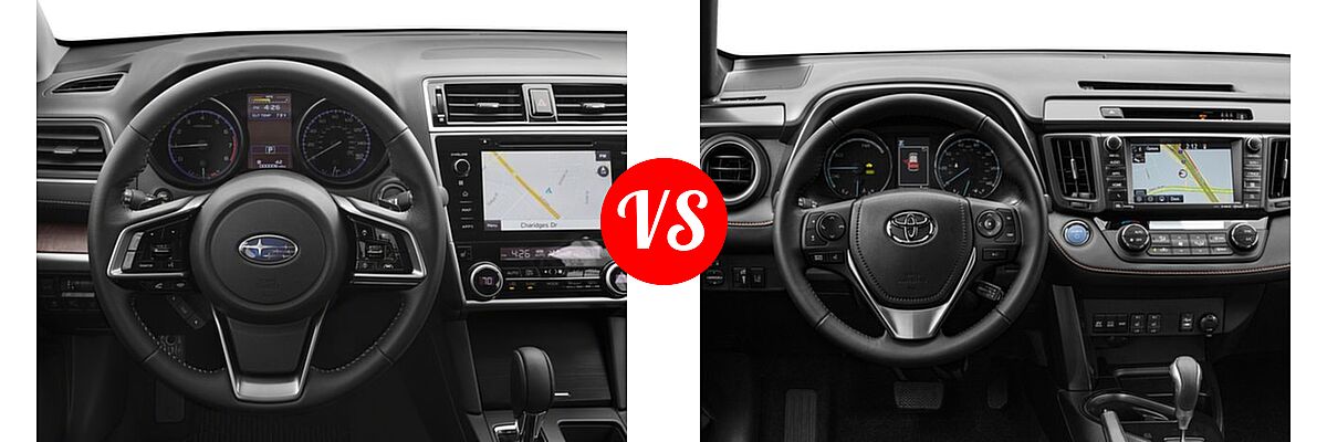 2018 Subaru Outback SUV Limited vs. 2018 Toyota RAV4 Hybrid SUV Hybrid SE - Dashboard Comparison