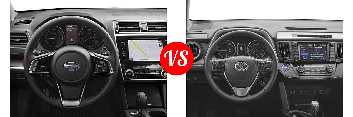 2018 Subaru Outback SUV Limited vs. 2018 Toyota RAV4 Hybrid SUV Hybrid Limited - Dashboard Comparison