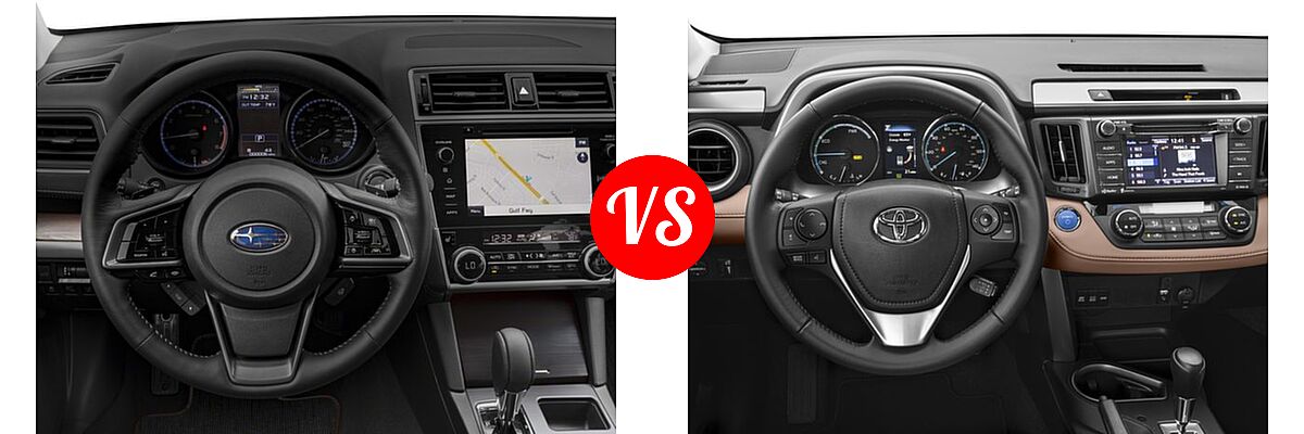 2018 Subaru Outback SUV Touring vs. 2018 Toyota RAV4 Hybrid SUV Hybrid LE / Hybrid XLE - Dashboard Comparison