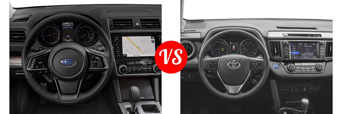 2018 Subaru Outback SUV Touring vs. 2018 Toyota RAV4 Hybrid SUV Hybrid Limited - Dashboard Comparison