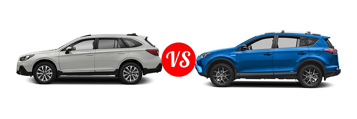 2018 Subaru Outback SUV Touring vs. 2018 Toyota RAV4 Hybrid SUV Hybrid SE - Side Comparison