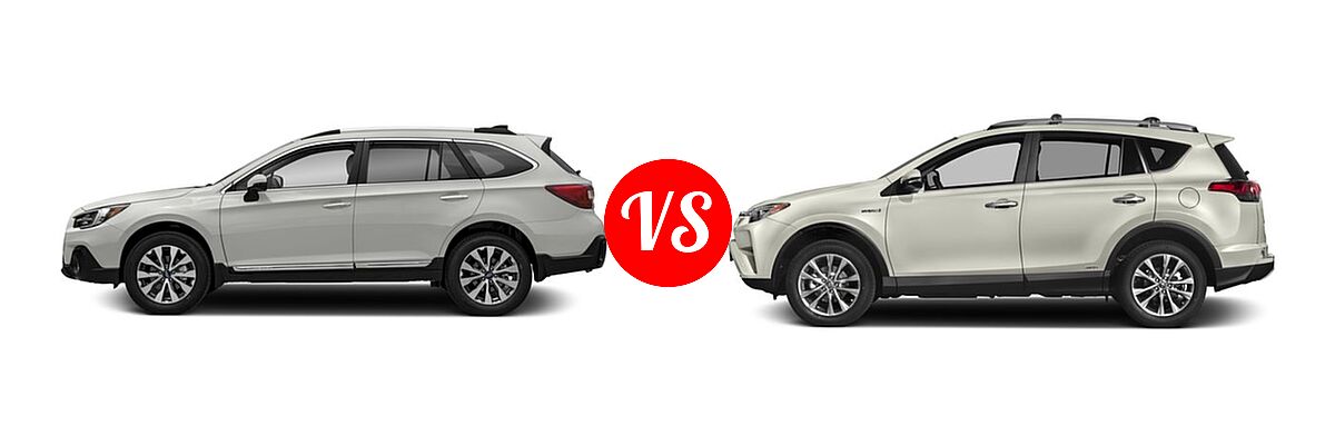 2018 Subaru Outback SUV Touring vs. 2018 Toyota RAV4 Hybrid SUV Hybrid Limited - Side Comparison