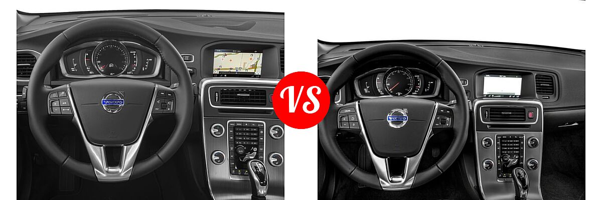 2018 Volvo S60 Cross Country Sedan T5 AWD vs. 2018 Volvo S60 Sedan Dynamic - Dashboard Comparison