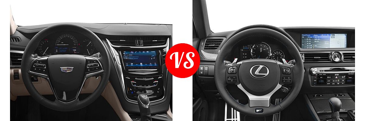 2017 Cadillac CTS V-Sport Premium Luxury Sedan Premium Luxury RWD vs. 2017 Lexus GS F Sedan RWD - Dashboard Comparison