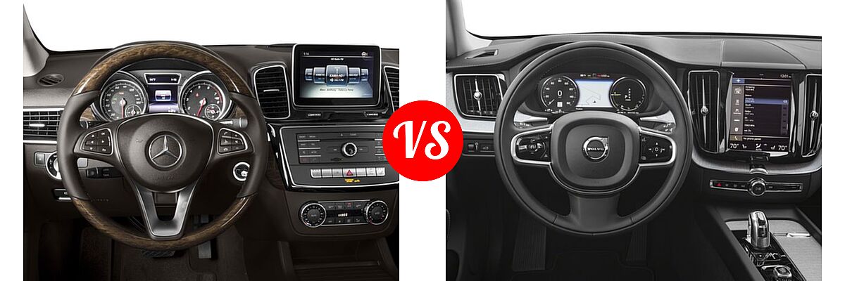 2018 Mercedes-Benz GLE-Class SUV GLE 350 vs. 2018 Volvo XC60 SUV Hybrid Inscription / Momentum / R-Design - Dashboard Comparison