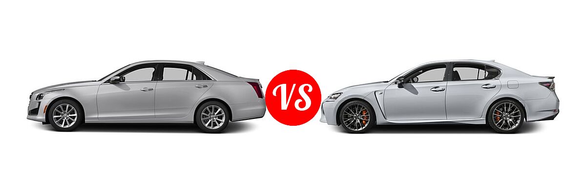 2017 Cadillac CTS V-Sport Premium Luxury Sedan Premium Luxury RWD vs. 2017 Lexus GS F Sedan RWD - Side Comparison