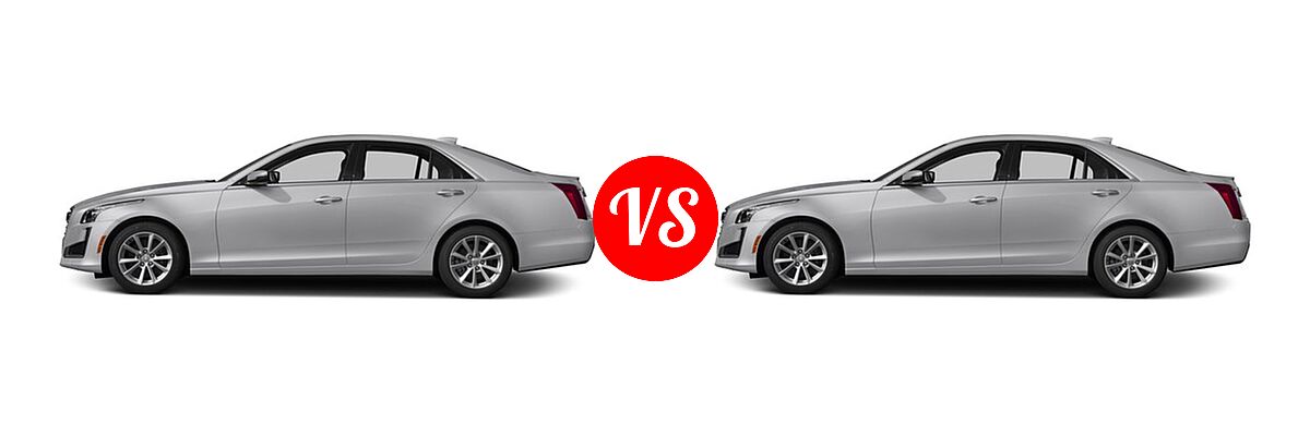 2017 Cadillac CTS Sedan AWD / Luxury AWD / Premium Luxury RWD / RWD vs. 2017 Cadillac CTS V-Sport Sedan V-Sport RWD - Side Comparison