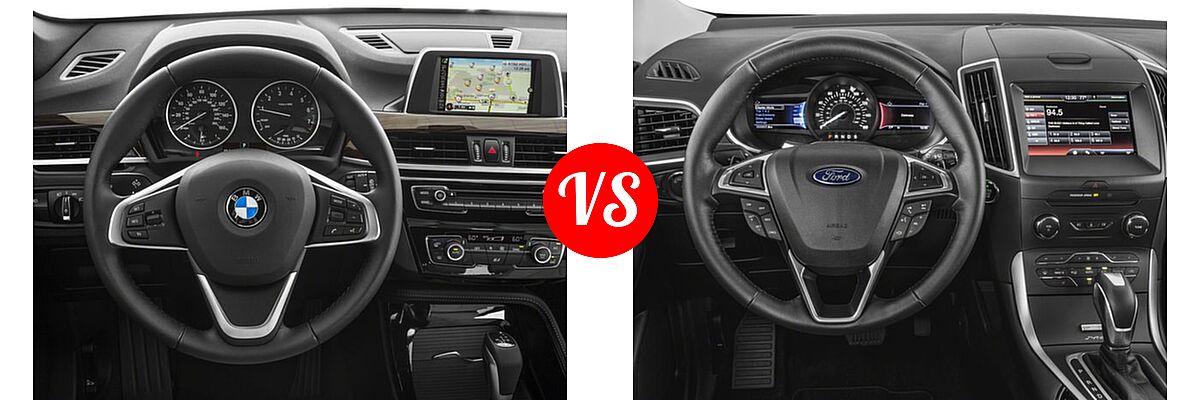 2018 BMW X1 SUV sDrive28i / xDrive28i vs. 2018 Ford Edge SUV SE / SEL / Titanium - Dashboard Comparison