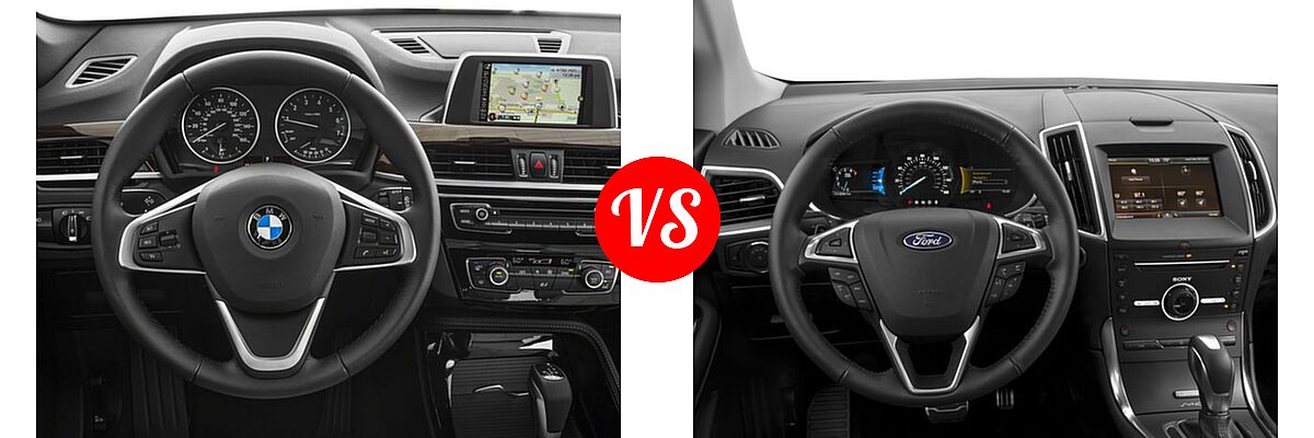 2018 BMW X1 SUV sDrive28i / xDrive28i vs. 2018 Ford Edge SUV Sport - Dashboard Comparison