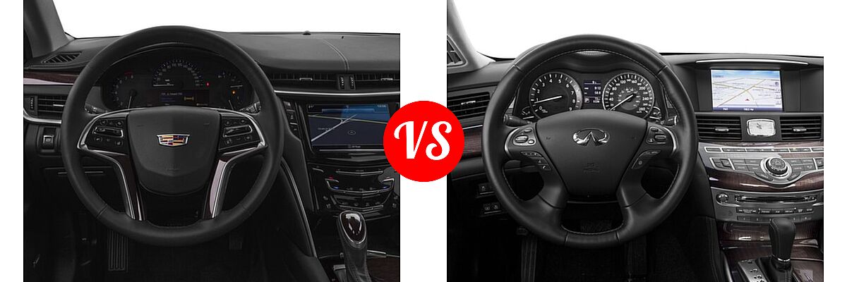 2017 Cadillac XTS Sedan 4dr Sdn FWD / Luxury / Platinum / Platinum V-sport / Premium Luxury / Premium Luxury V-sport vs. 2017 Infiniti Q70 Sedan 3.7 / 5.6 - Dashboard Comparison