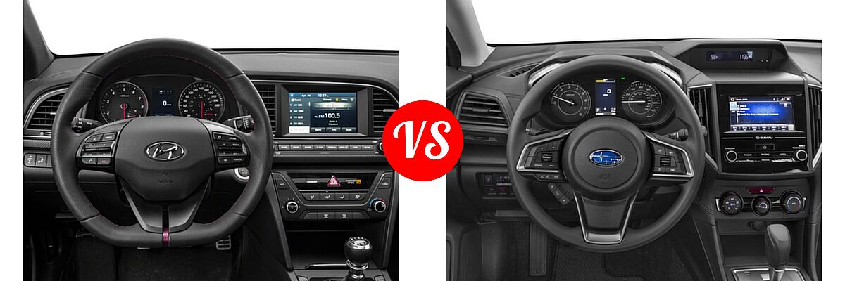 2017 Hyundai Elantra Sedan Sport vs. 2017 Subaru Impreza Sedan Premium - Dashboard Comparison
