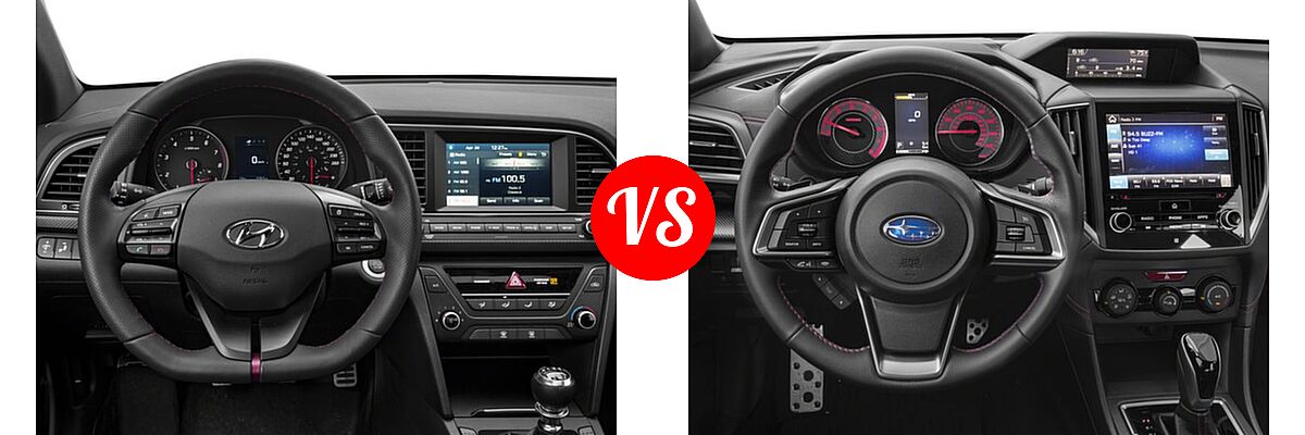 2017 Hyundai Elantra Sedan Sport vs. 2017 Subaru Impreza Sedan Sport - Dashboard Comparison