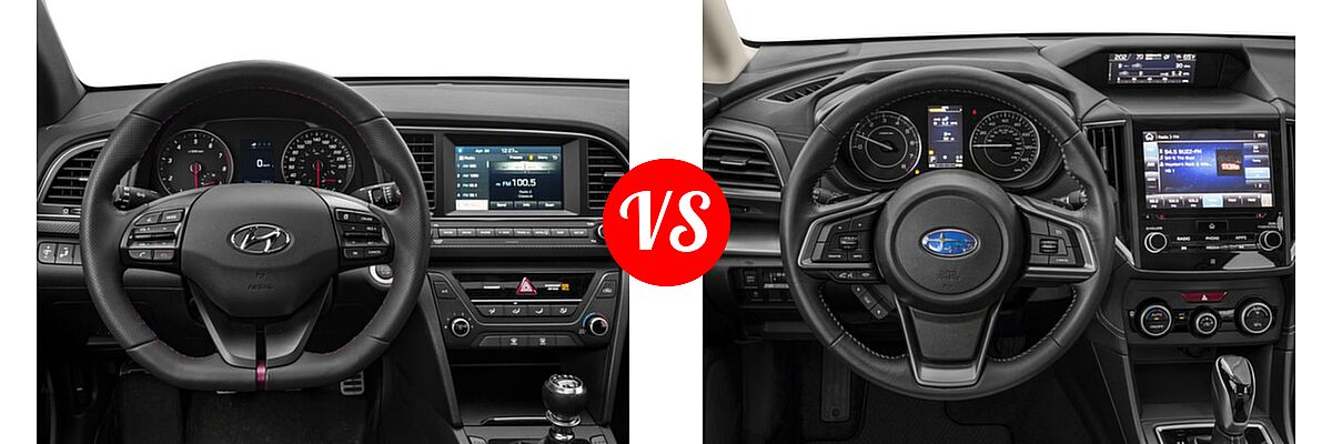 2017 Hyundai Elantra Sedan Sport vs. 2017 Subaru Impreza Sedan Limited - Dashboard Comparison