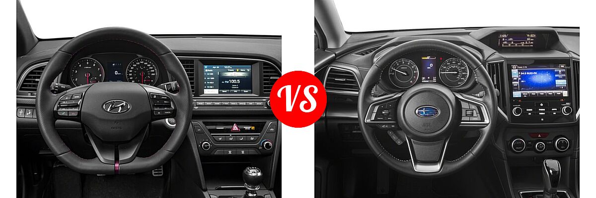 2017 Hyundai Elantra Sedan Sport vs. 2017 Subaru Impreza Sedan Limited - Dashboard Comparison