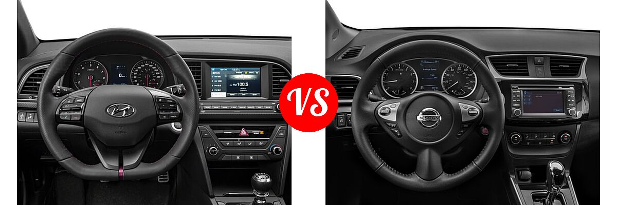 2017 Hyundai Elantra Sedan Sport vs. 2017 Nissan Sentra Sedan SR - Dashboard Comparison