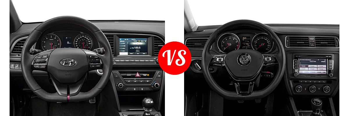 2017 Hyundai Elantra Sedan Sport vs. 2017 Volkswagen Jetta Sedan 1.4T S / 1.4T SE / 1.8T SEL / 1.8T SEL Premium / 1.8T Sport - Dashboard Comparison