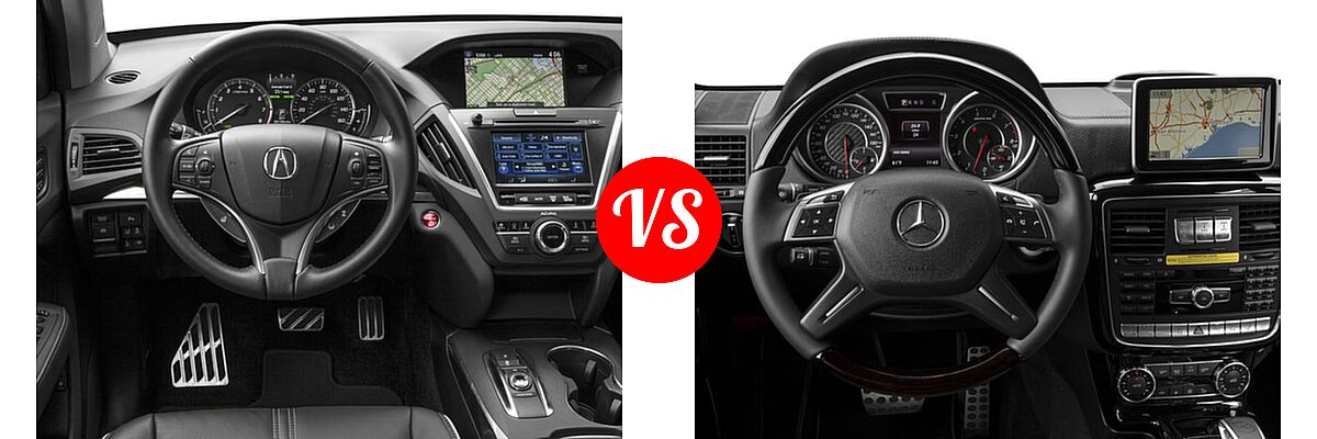 2017 Acura MDX SUV Hybrid Sport Hybrid w/Advance Pkg vs. 2017 Mercedes-Benz G-Class AMG G 63 SUV AMG G 63 - Dashboard Comparison