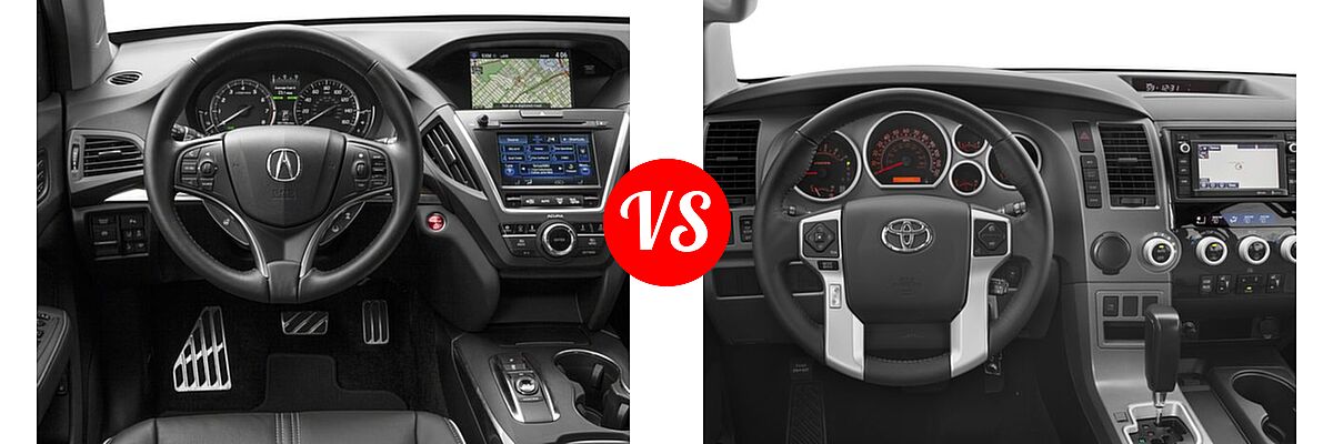 2017 Acura MDX SUV Hybrid Sport Hybrid w/Advance Pkg vs. 2017 Toyota Sequoia SUV SR5 - Dashboard Comparison