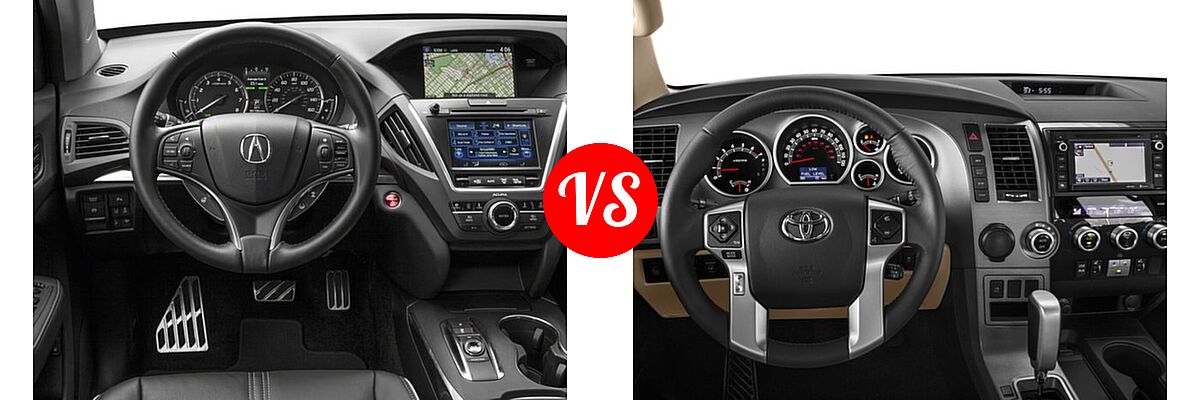2017 Acura MDX SUV Hybrid Sport Hybrid w/Advance Pkg vs. 2017 Toyota Sequoia SUV Limited / Platinum - Dashboard Comparison