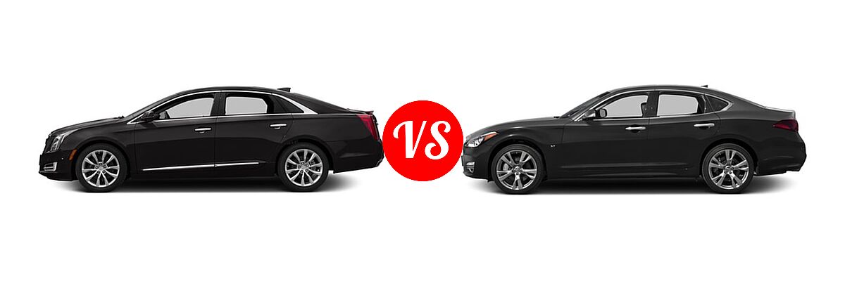2017 Cadillac XTS Sedan 4dr Sdn FWD / Luxury / Platinum / Platinum V-sport / Premium Luxury / Premium Luxury V-sport vs. 2017 Infiniti Q70 Sedan 3.7 / 5.6 - Side Comparison