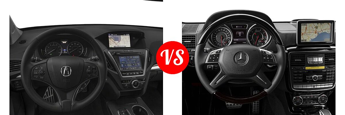 2017 Acura MDX SUV Hybrid Sport Hybrid w/Technology Pkg vs. 2017 Mercedes-Benz G-Class AMG G 63 SUV AMG G 63 - Dashboard Comparison