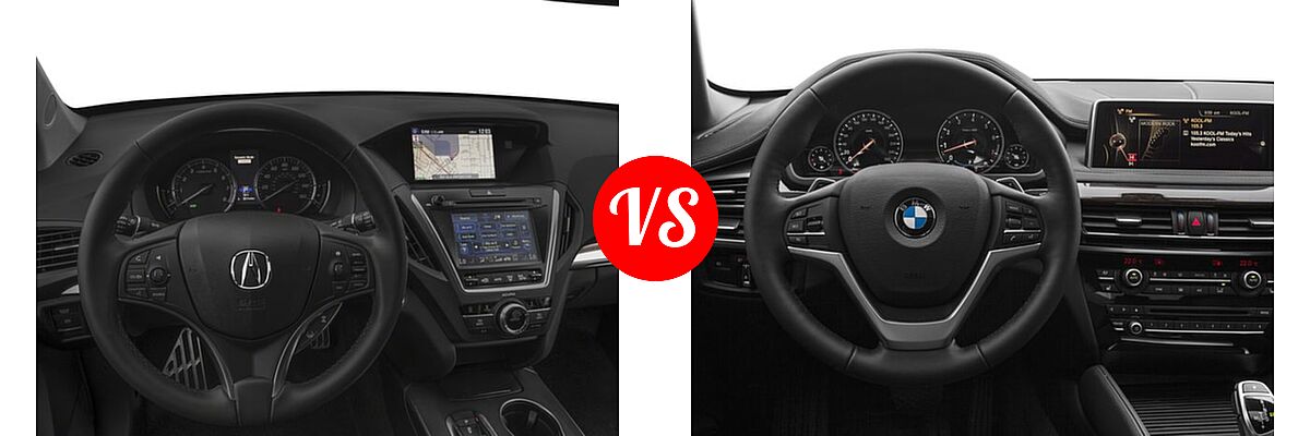 2017 Acura MDX SUV Hybrid Sport Hybrid w/Technology Pkg vs. 2017 BMW X6 SUV sDrive35i / xDrive35i / xDrive50i - Dashboard Comparison