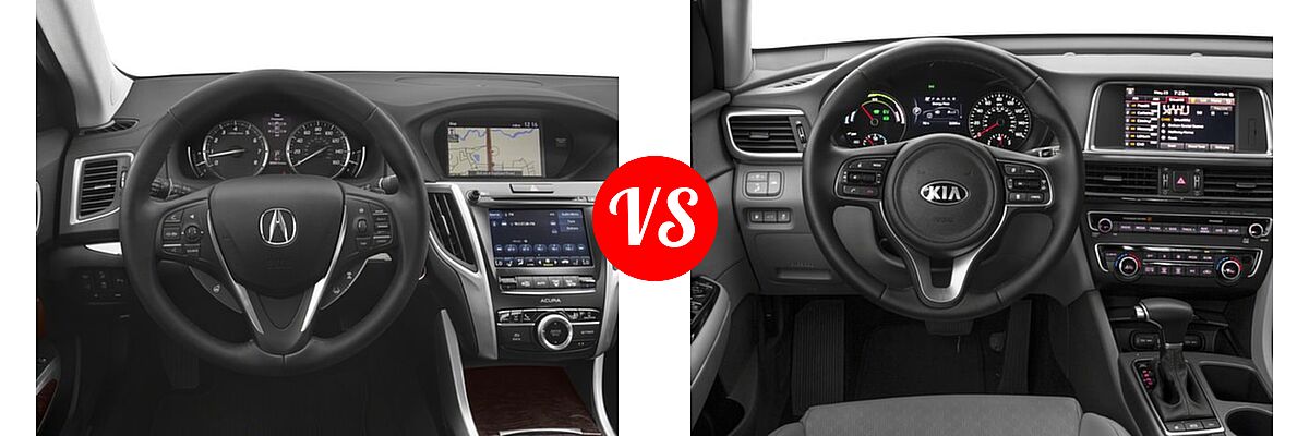 2018 Acura TLX Sedan V6 w/Advance Pkg vs. 2018 Kia Optima Plug-In Hybrid Sedan EX - Dashboard Comparison